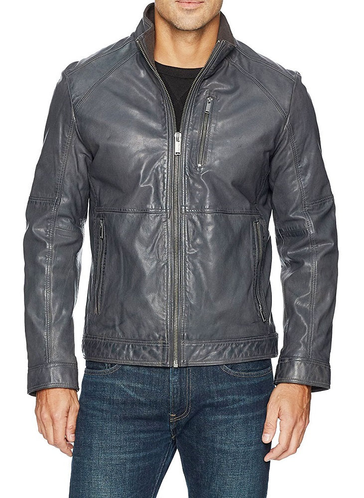 Men Lambskin Genuine Leather Jacket MJ397 freeshipping - SkinOutfit