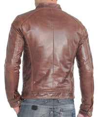 Men Lambskin Genuine Leather Jacket MJ400 freeshipping - SkinOutfit