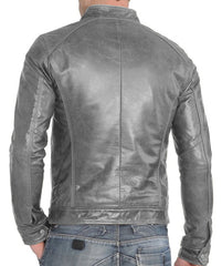 Men Lambskin Genuine Leather Jacket MJ403 freeshipping - SkinOutfit