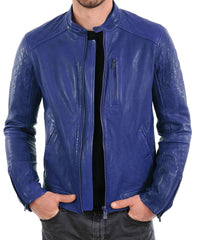 Men Lambskin Genuine Leather Jacket MJ404 freeshipping - SkinOutfit