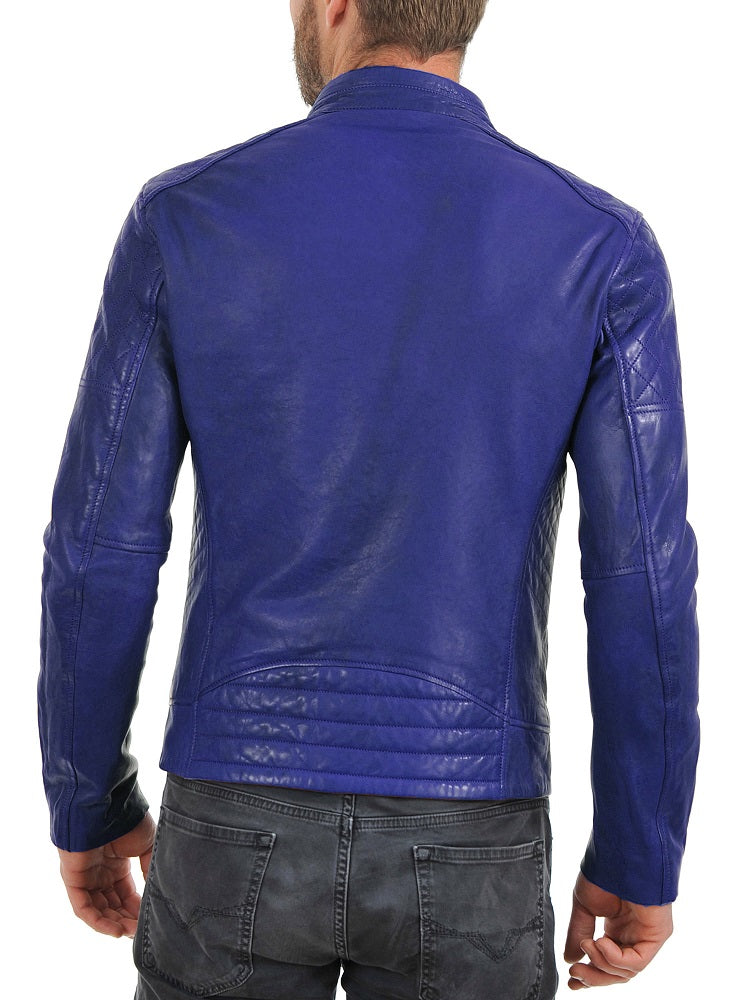 Men Lambskin Genuine Leather Jacket MJ404 freeshipping - SkinOutfit