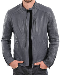Men Lambskin Genuine Leather Jacket MJ405 freeshipping - SkinOutfit