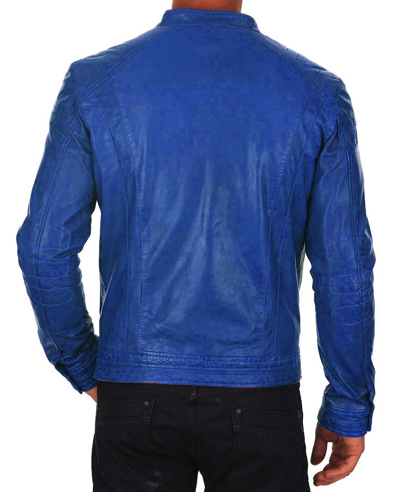 Men Lambskin Genuine Leather Jacket MJ406 freeshipping - SkinOutfit