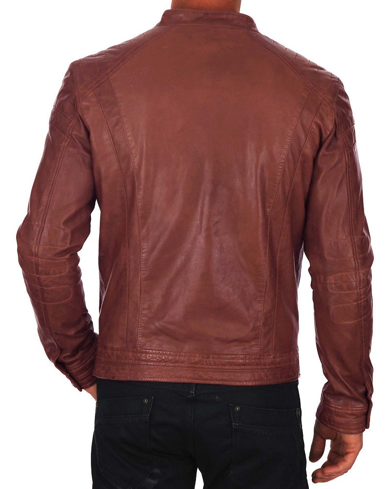 Men Lambskin Genuine Leather Jacket MJ408 freeshipping - SkinOutfit