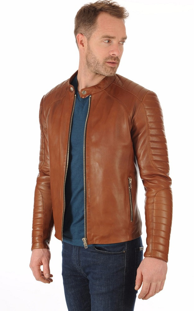 Men Genuine Leather Jacket MJ 40 freeshipping - SkinOutfit