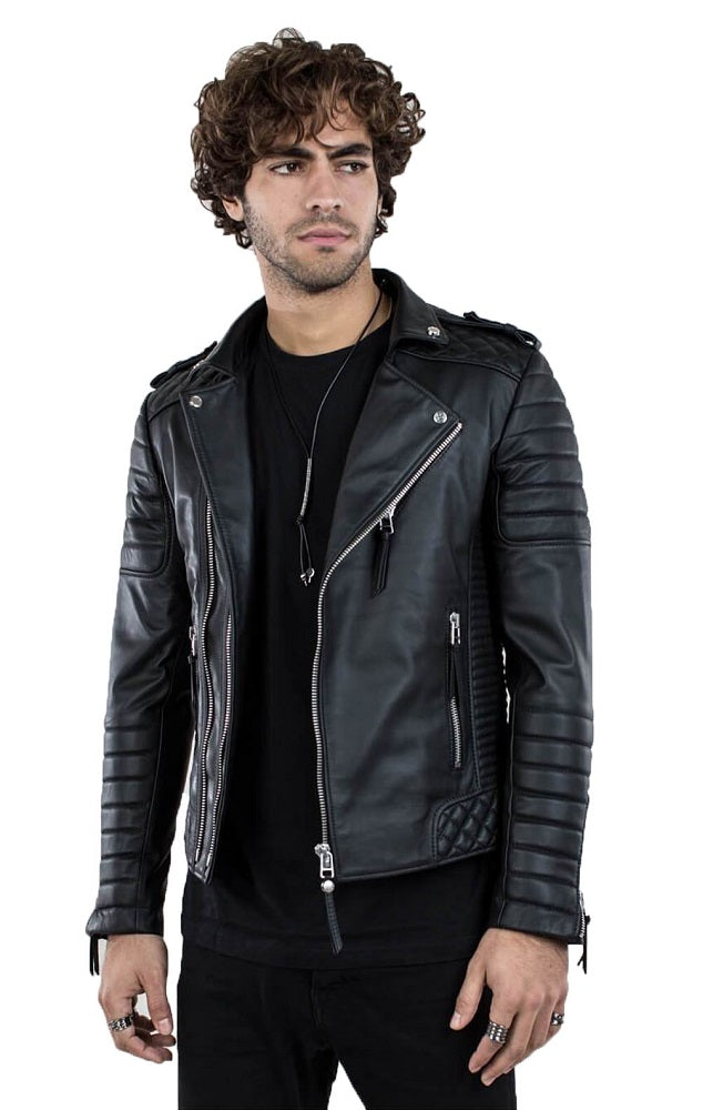 Men Genuine Leather Jacket MJ 41 freeshipping - SkinOutfit