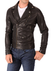 Men Lambskin Genuine Leather Jacket MJ420 freeshipping - SkinOutfit