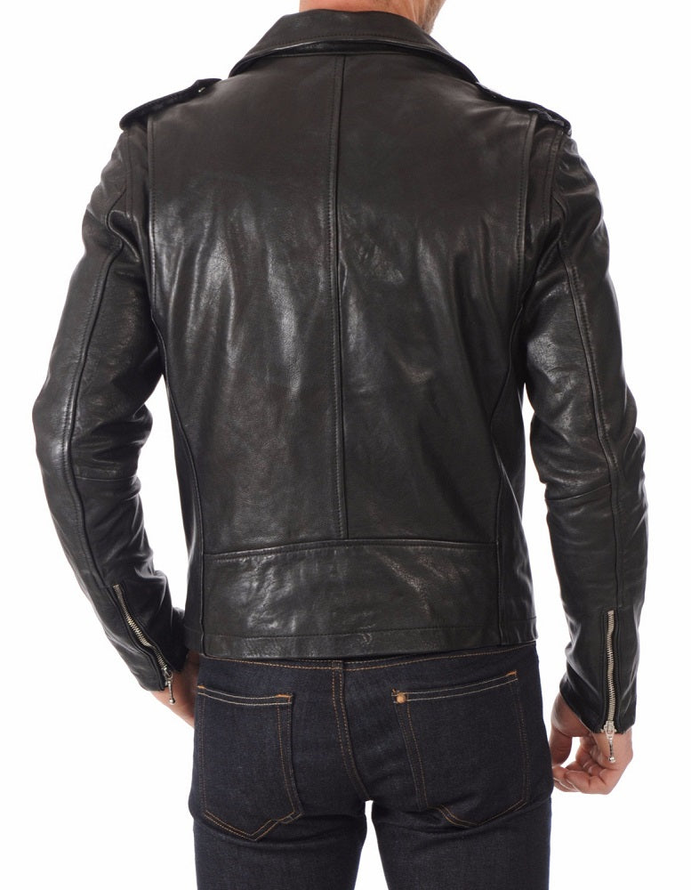 Men Lambskin Genuine Leather Jacket MJ421 freeshipping - SkinOutfit
