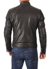 Men Lambskin Genuine Leather Jacket MJ428 freeshipping - SkinOutfit