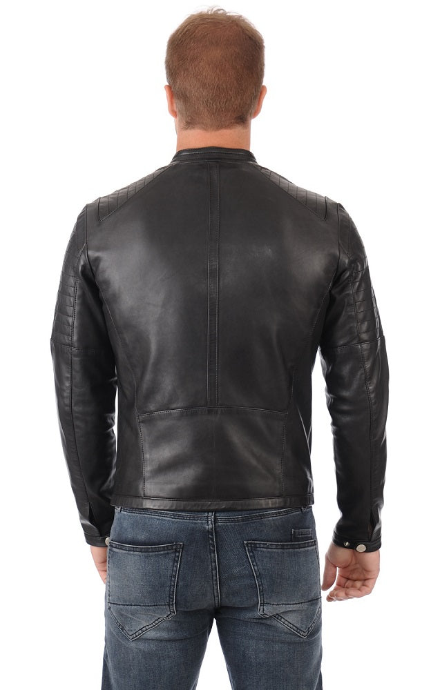 Men Genuine Leather Jacket MJ 42 freeshipping - SkinOutfit