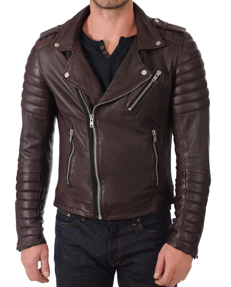 Men Lambskin Genuine Leather Jacket MJ436 freeshipping - SkinOutfit