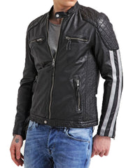 Men Lambskin Genuine Leather Jacket MJ438 freeshipping - SkinOutfit