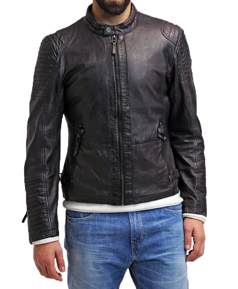 Men Lambskin Genuine Leather Jacket MJ439 freeshipping - SkinOutfit