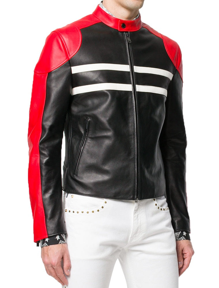Men Lambskin Genuine Leather Jacket MJ445 freeshipping - SkinOutfit