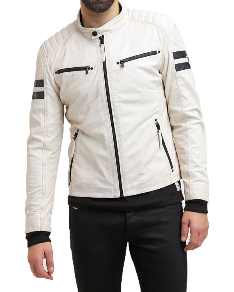 Men Lambskin Genuine Leather Jacket MJ451 freeshipping - SkinOutfit