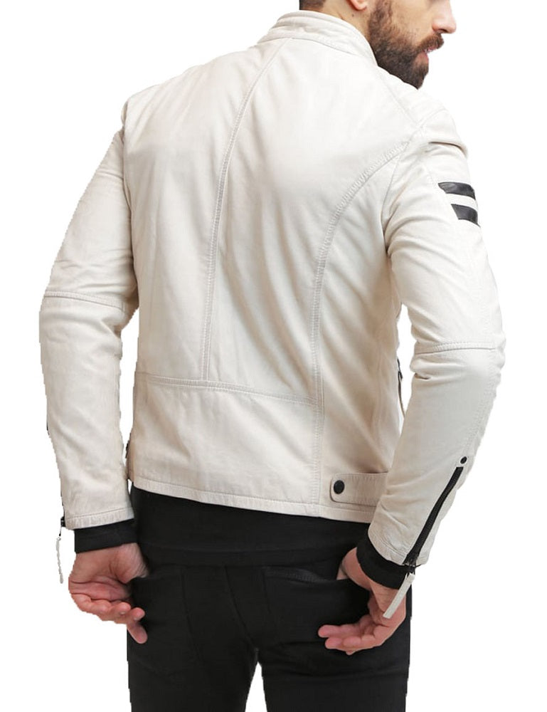 Men Lambskin Genuine Leather Jacket MJ451 freeshipping - SkinOutfit