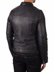 Men Lambskin Genuine Leather Jacket MJ463 freeshipping - SkinOutfit