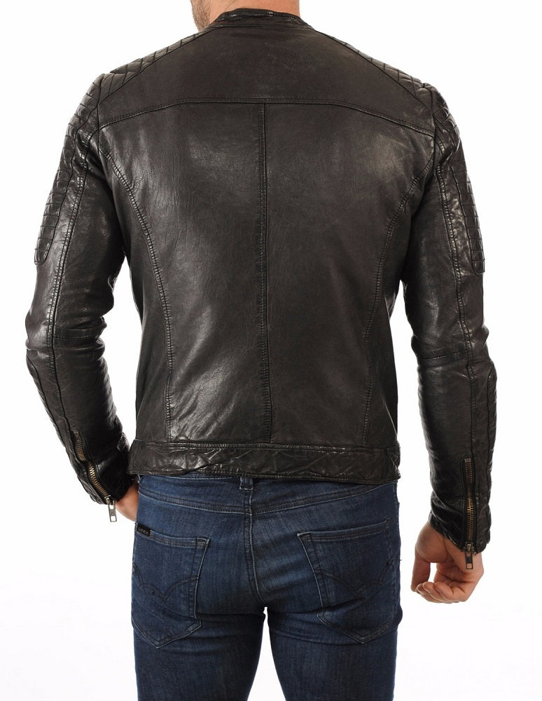 Men Lambskin Genuine Leather Jacket MJ468 freeshipping - SkinOutfit