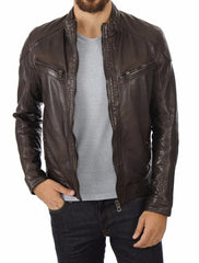 Men Lambskin Genuine Leather Jacket MJ470 freeshipping - SkinOutfit