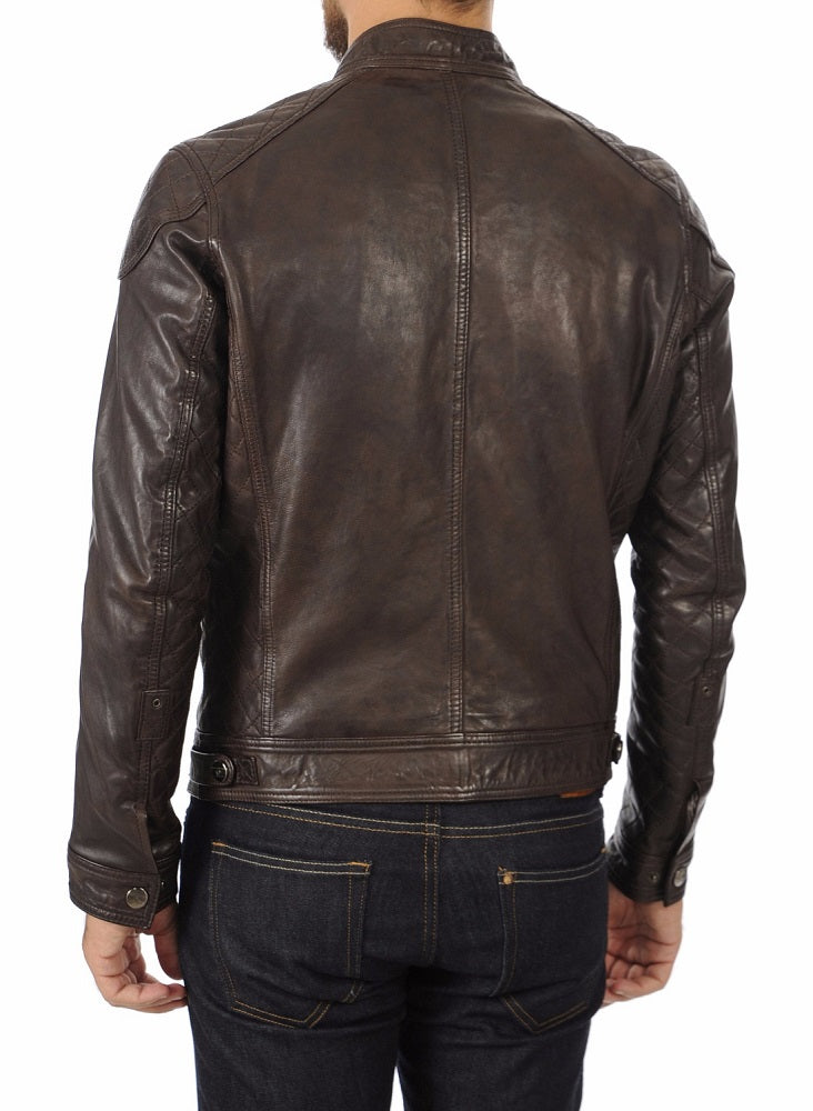 Men Lambskin Genuine Leather Jacket MJ470 freeshipping - SkinOutfit