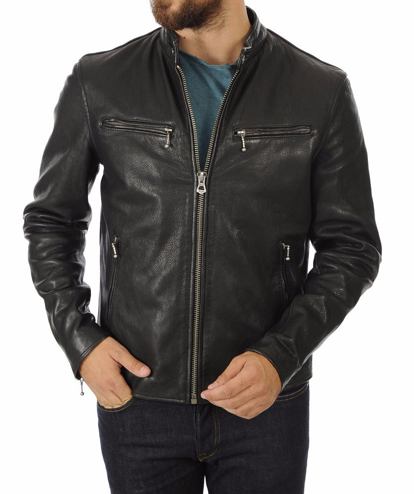 Men Lambskin Genuine Leather Jacket MJ273 freeshipping - SkinOutfit