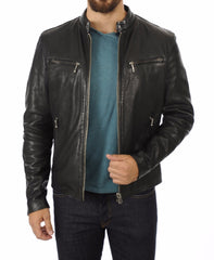 Men Lambskin Genuine Leather Jacket MJ473 freeshipping - SkinOutfit