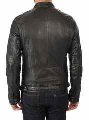 Men Lambskin Genuine Leather Jacket MJ474 freeshipping - SkinOutfit