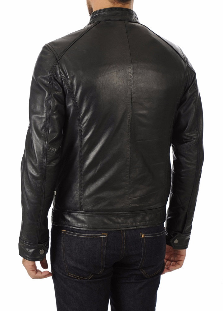 Men Lambskin Genuine Leather Jacket MJ476 freeshipping - SkinOutfit