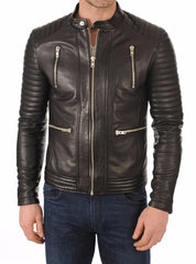 Men Lambskin Genuine Leather Jacket MJ477 freeshipping - SkinOutfit