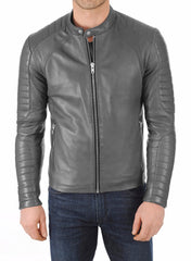 Men Lambskin Genuine Leather Jacket MJ480 freeshipping - SkinOutfit