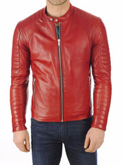Men Lambskin Genuine Leather Jacket MJ482 freeshipping - SkinOutfit