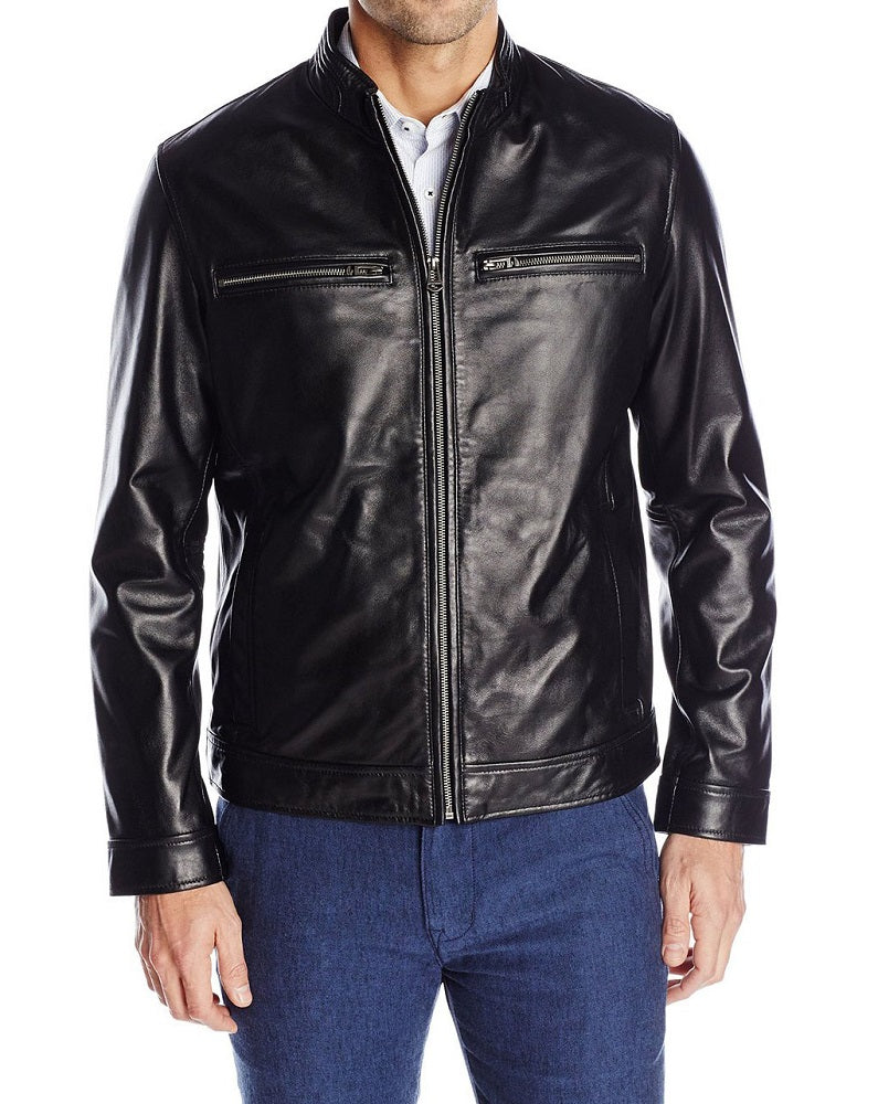 Men Lambskin Genuine Leather Jacket MJ 48 freeshipping - SkinOutfit