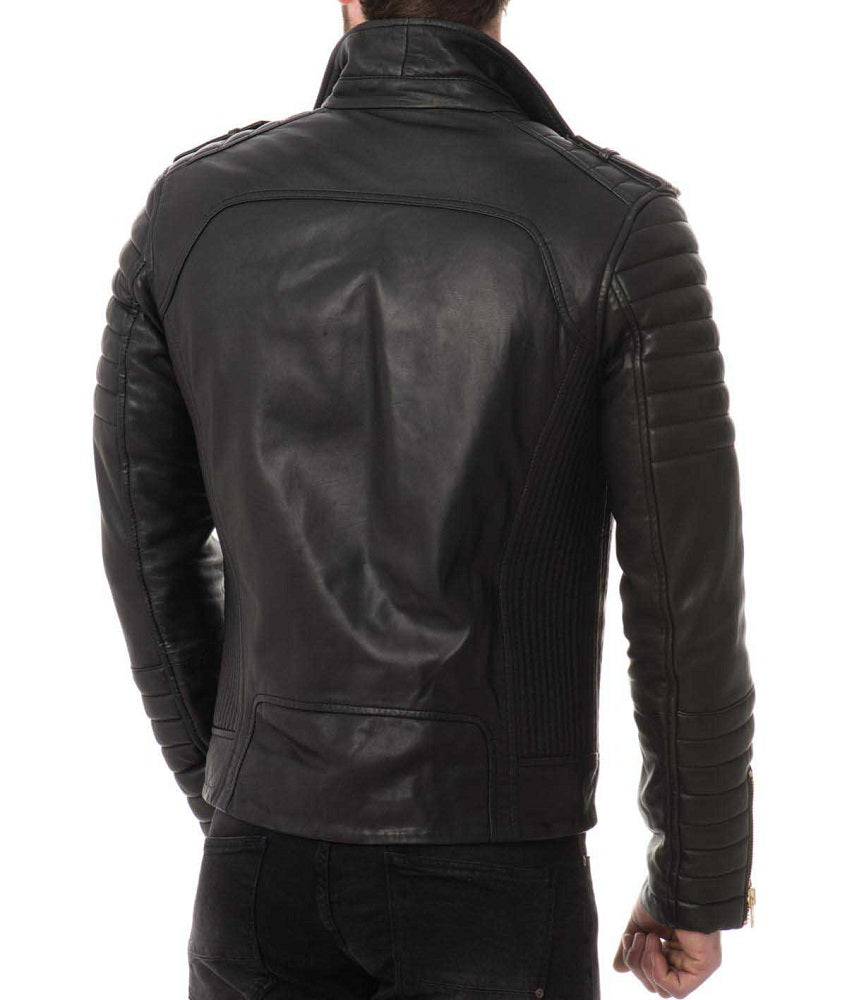 Men Lambskin Genuine Leather Jacket MJ490 freeshipping - SkinOutfit