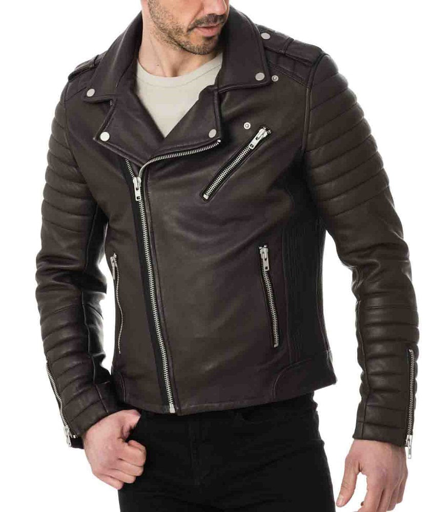 Men Lambskin Genuine Leather Jacket MJ493 freeshipping - SkinOutfit