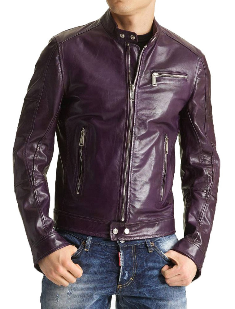 Men Lambskin Genuine Leather Jacket MJ494 freeshipping - SkinOutfit