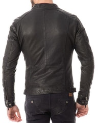 Men Lambskin Genuine Leather Jacket MJ498 freeshipping - SkinOutfit