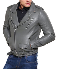 Men Lambskin Genuine Leather Jacket MJ500 freeshipping - SkinOutfit