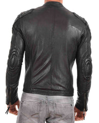 Men Lambskin Genuine Leather Jacket MJ 50 freeshipping - SkinOutfit
