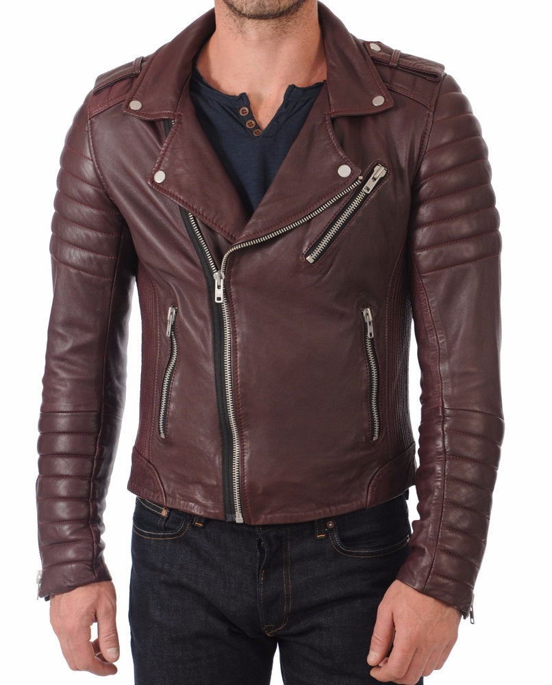 Men Lambskin Genuine Leather Jacket MJ 51 freeshipping - SkinOutfit