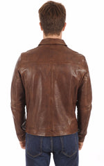 Men Genuine Leather Jacket MJ 52 freeshipping - SkinOutfit