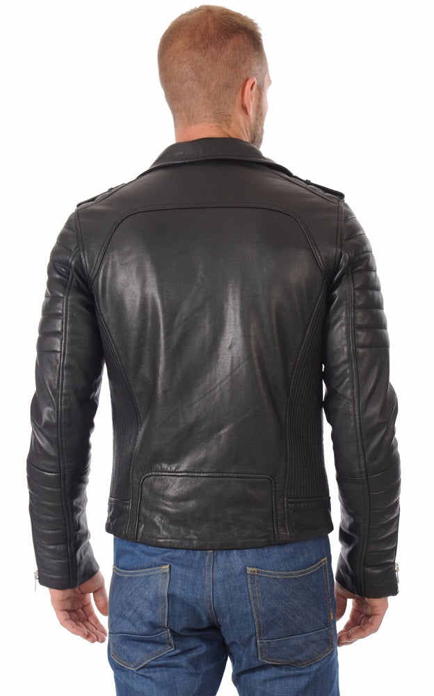 Men Genuine Leather Jacket MJ 53 freeshipping - SkinOutfit