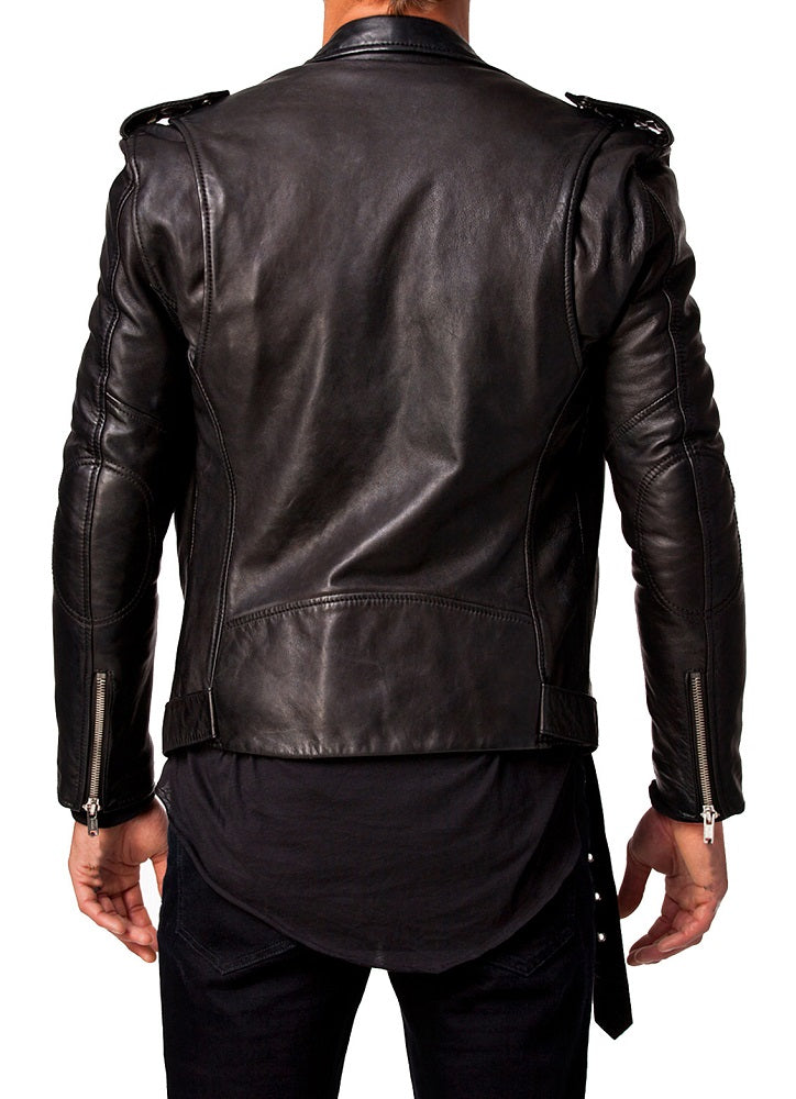 Men Lambskin Genuine Leather Jacket MJ 58 freeshipping - SkinOutfit