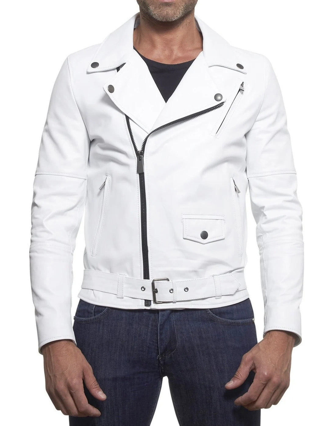 Men Lambskin Genuine Leather Jacket MJ 59 SkinOutfit