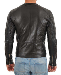Men Lambskin Genuine Leather Jacket MJ 61 freeshipping - SkinOutfit