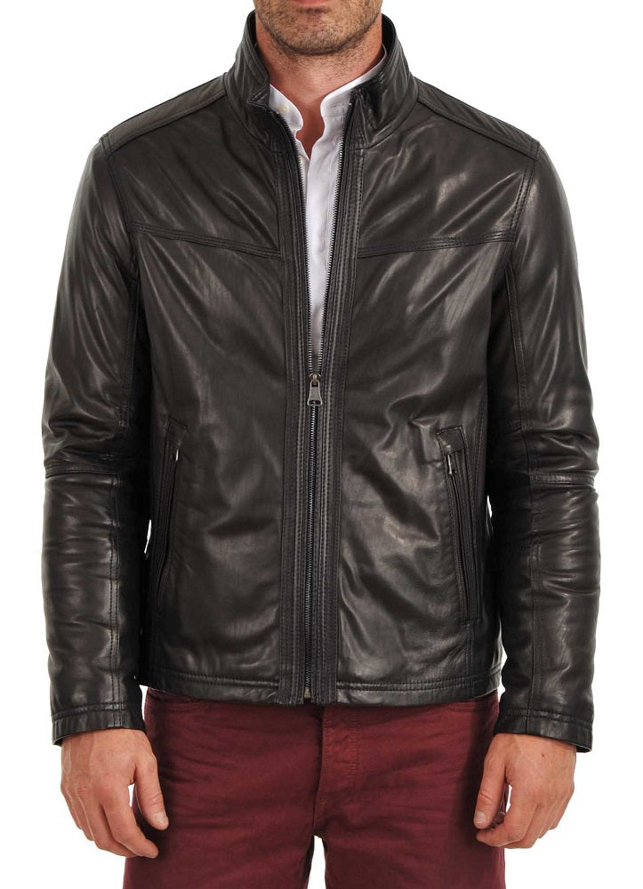 Men Lambskin Genuine Leather Jacket MJ 65 freeshipping - SkinOutfit