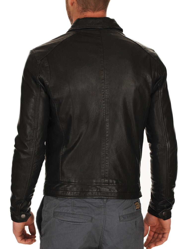 Men Lambskin Genuine Leather Jacket MJ 67 freeshipping - SkinOutfit