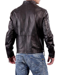 Men Lambskin Genuine Leather Jacket MJ 68 freeshipping - SkinOutfit