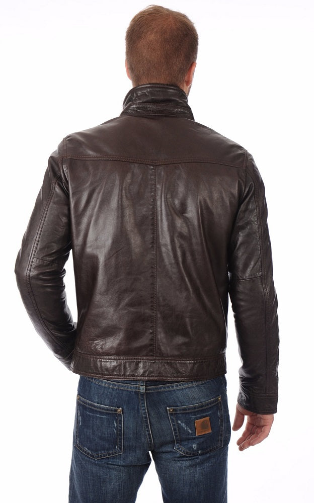 Men Genuine Leather Jacket MJ 68 freeshipping - SkinOutfit