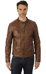 Men Genuine Leather Jacket MJ 71 freeshipping - SkinOutfit