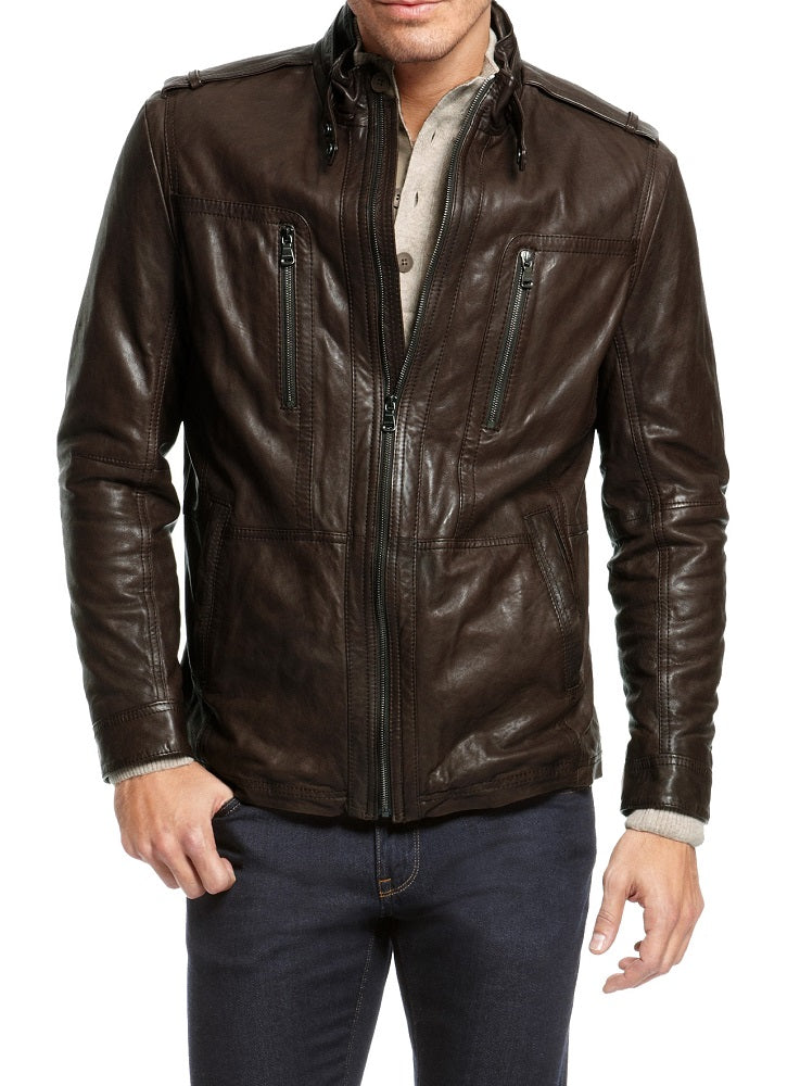Men Lambskin Genuine Leather Jacket MJ 72 freeshipping - SkinOutfit